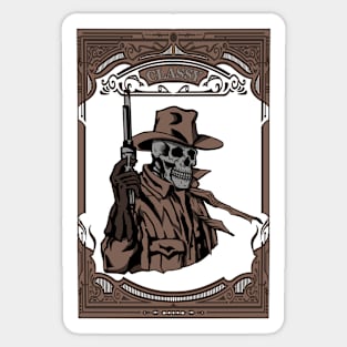 Vintage Skull Cowboy #7 Sticker